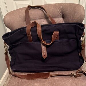 United By Blue Navy and Brown Hawthorne Laptop Bag